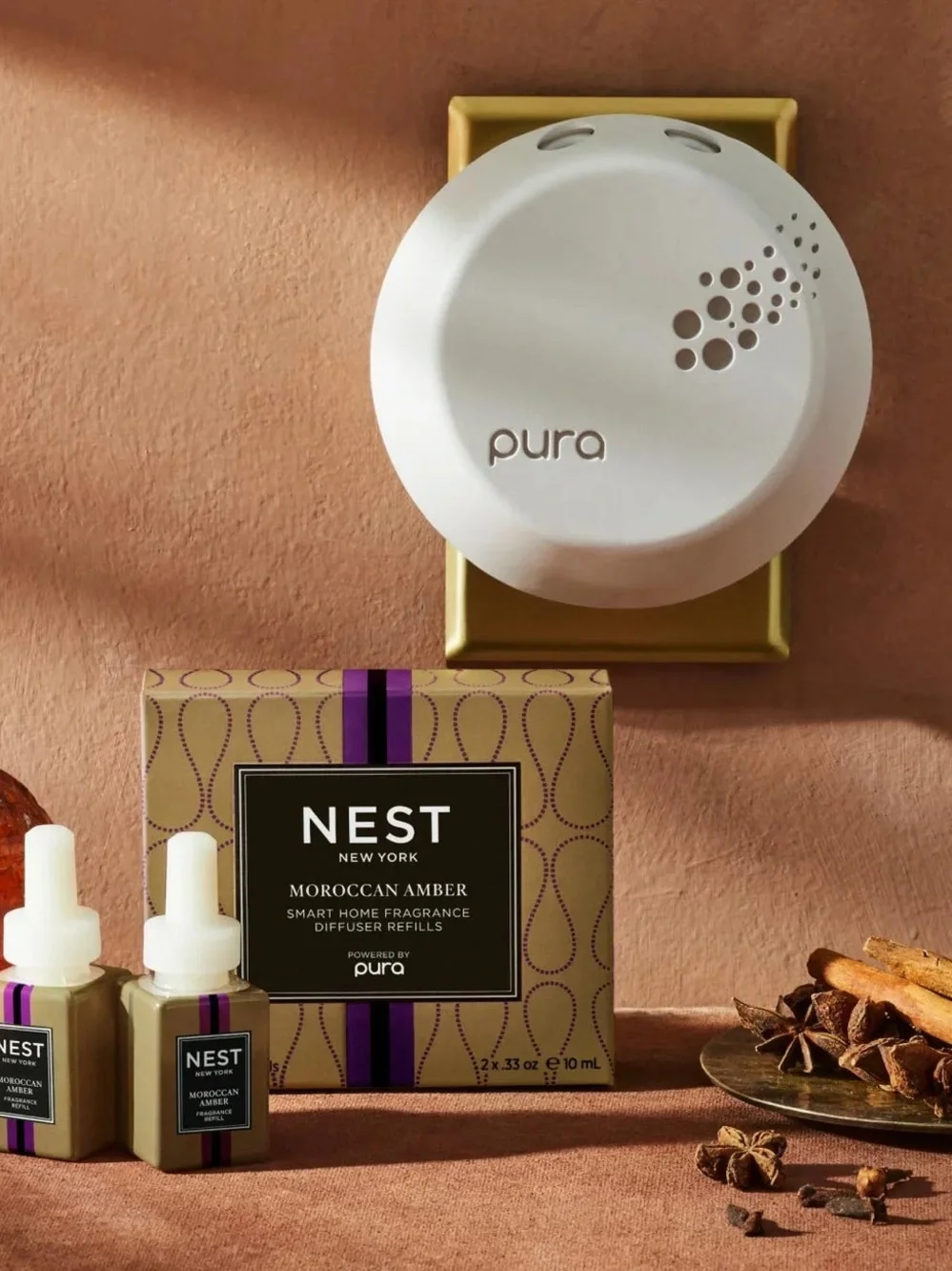 Pura Nest Moroccan Amber Smart Fragrance Diffuser Refills 2x .33 fl oz BNIB